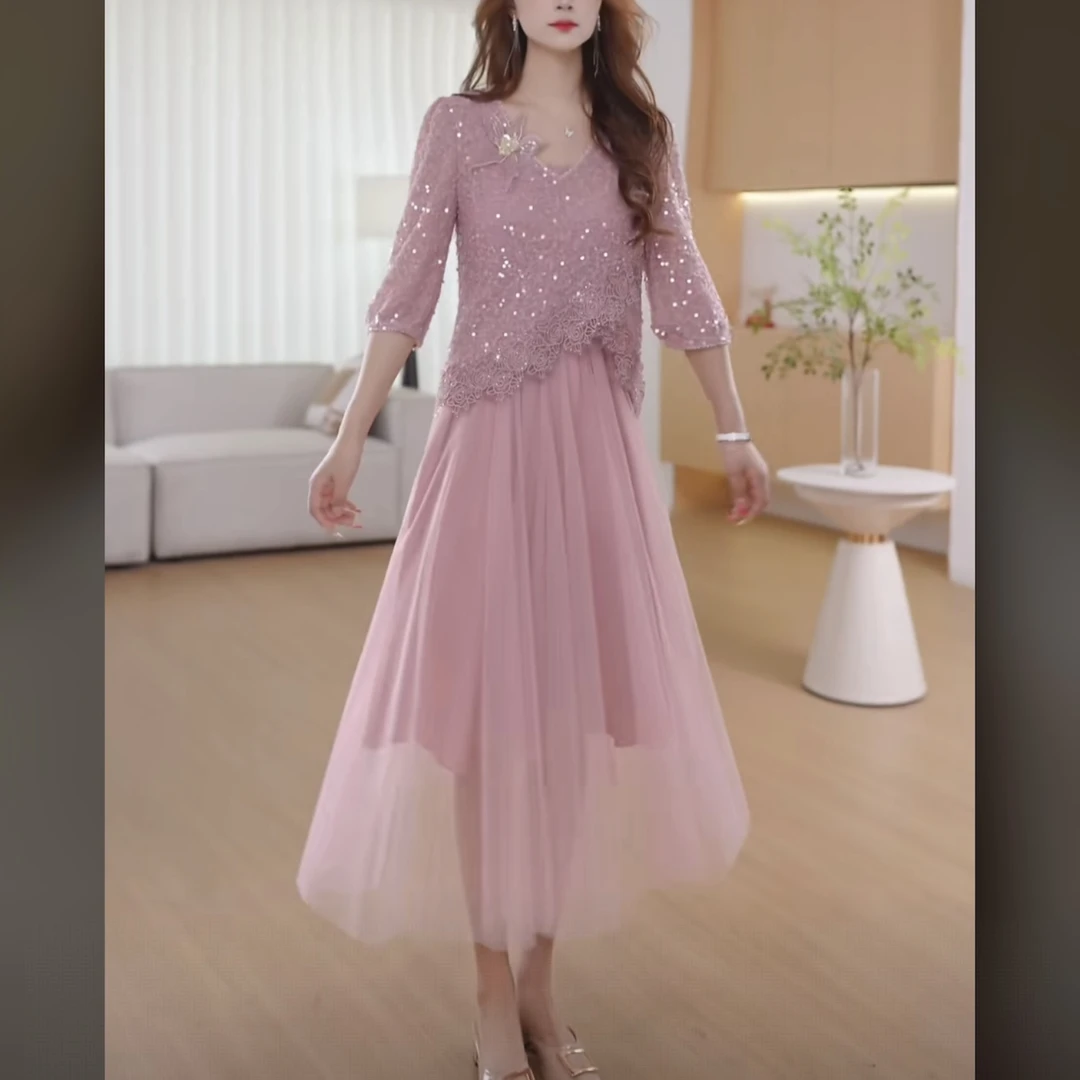 【罩衫+连衣裙】早秋新款时尚修身洋气宽松气质显瘦减龄两件套裙