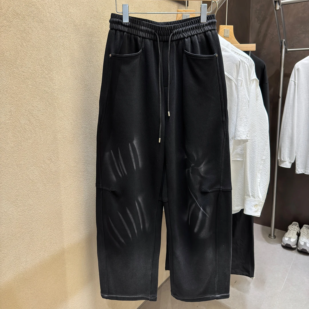 帅的一批！压轴硬货！松紧舒适！水洗磨白男士直筒阔腿休闲裤