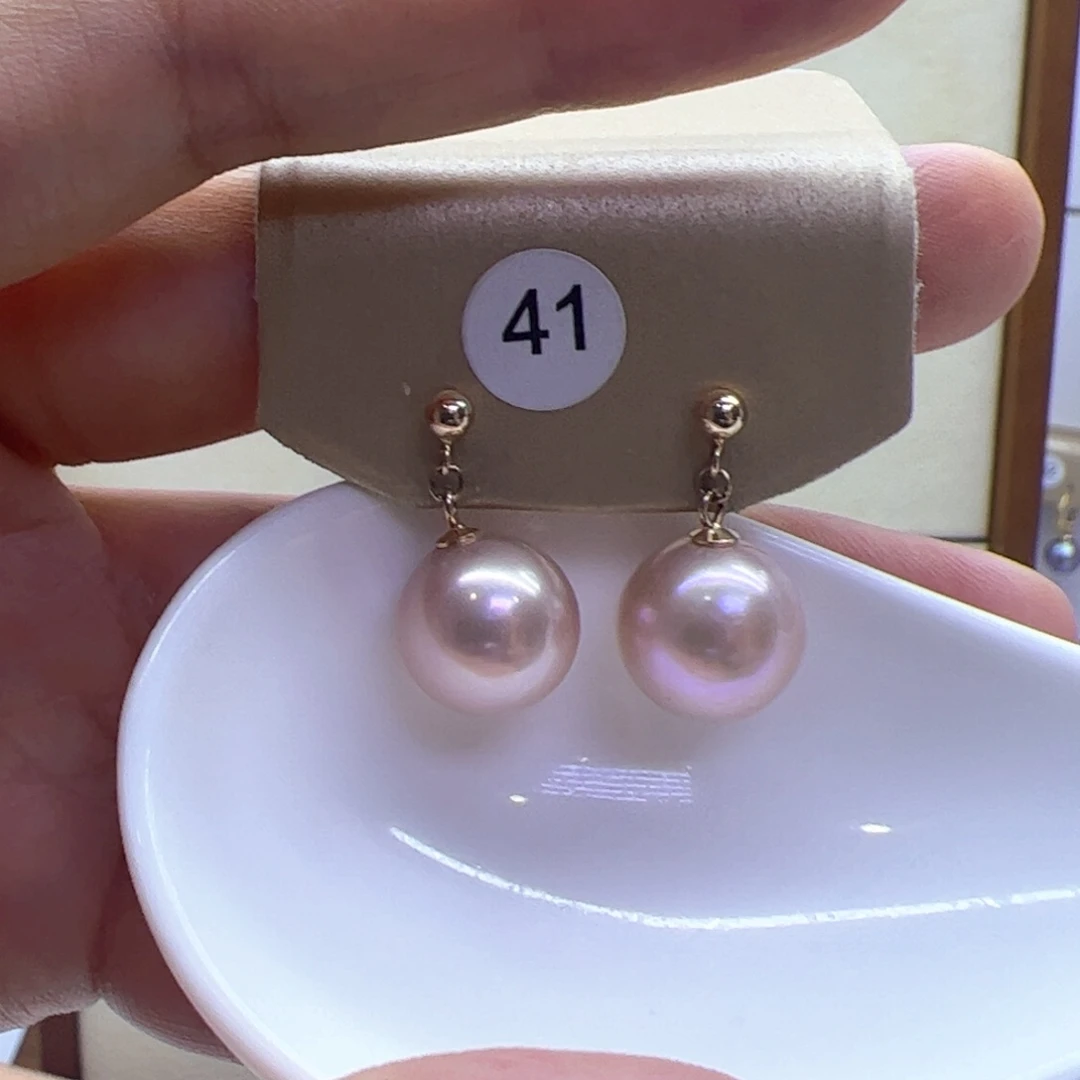 银S925镶嵌淡水珍珠耳饰