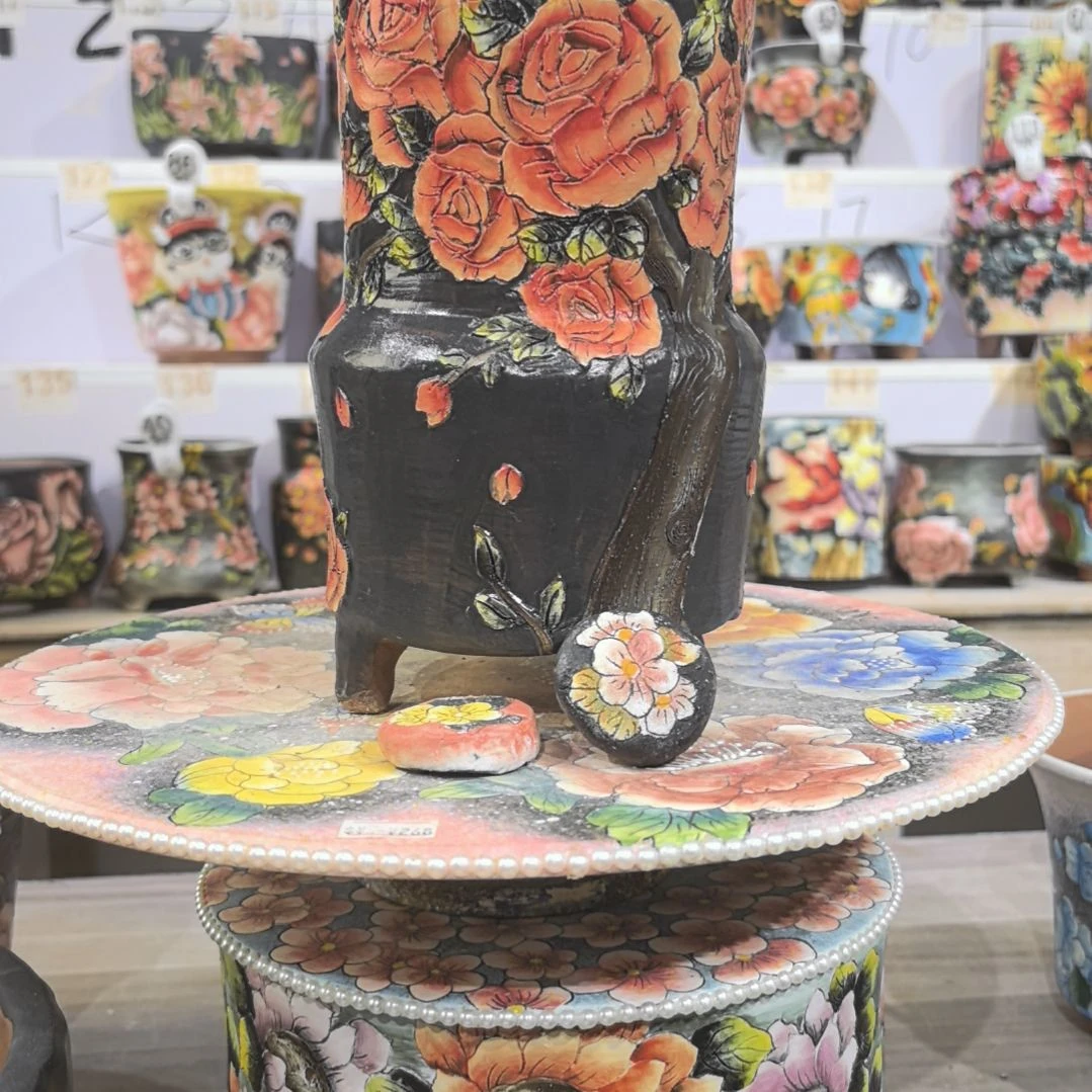 红泥花盆景德镇花盆