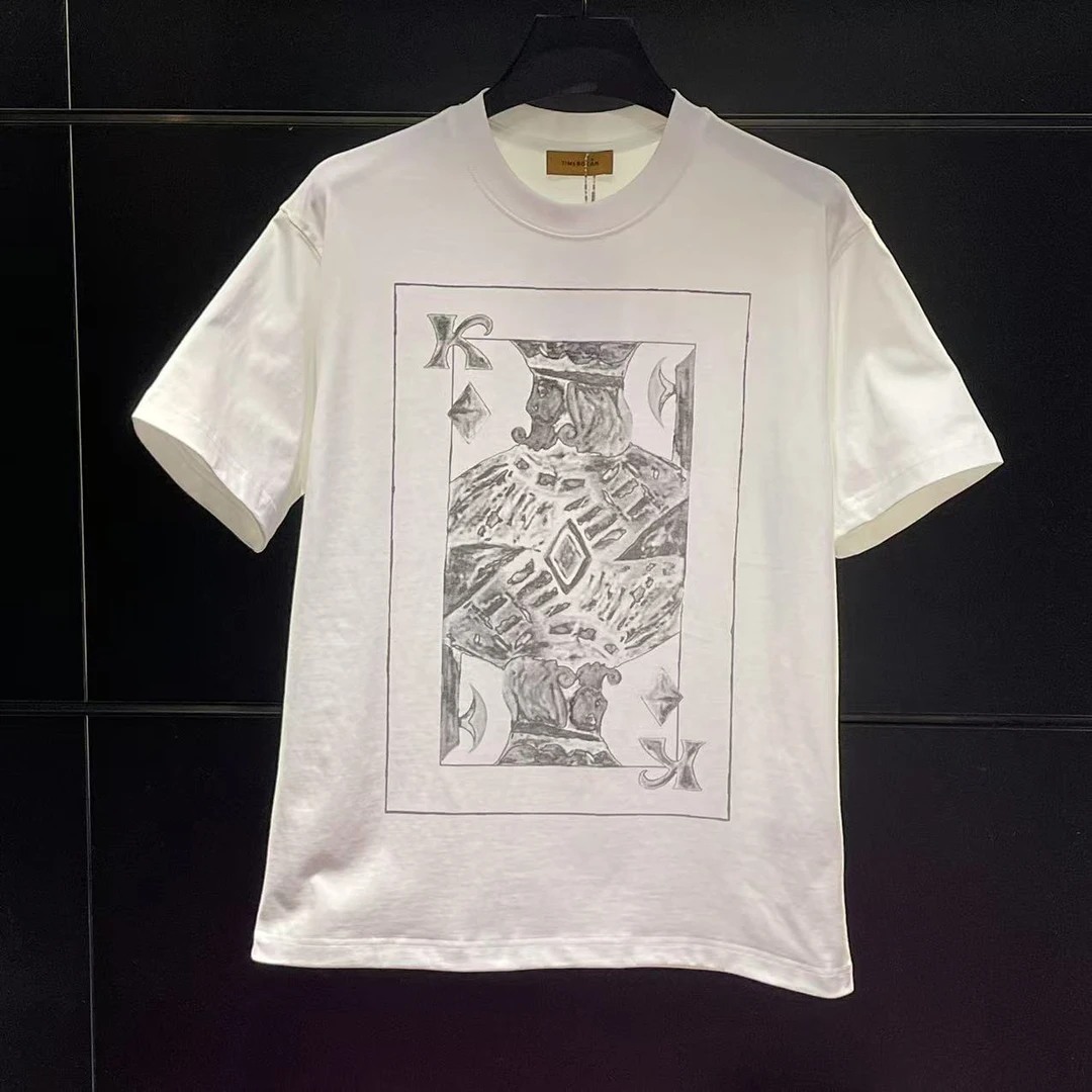 【TIME BOKAN】男士春夏新款轻奢百搭休闲潮流情侣个性短袖T恤9434