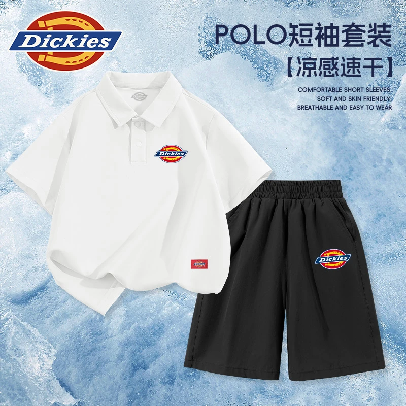 Dickies童装男童夏装套装儿童凉感速干POLO短袖男宝薄款运动短裤