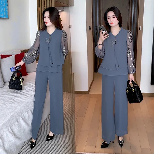 夏季新款休闲时尚穿搭气质洋气宽松减龄显瘦短袖套装75