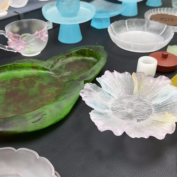 用***5绿色葫芦盘➕芙蓉花盘