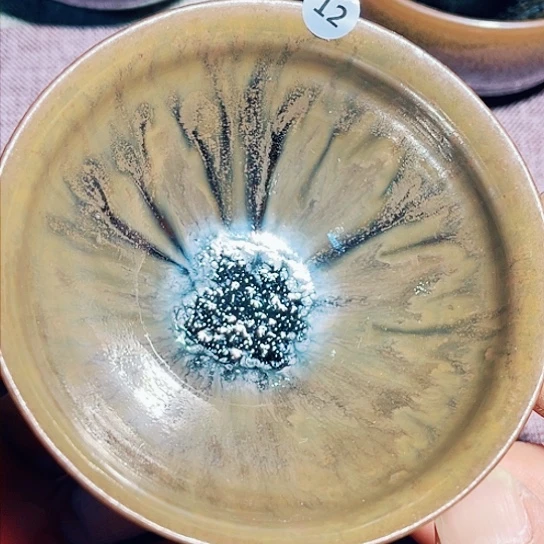 茶盏龙窑柴烧火燎痕香炉型9.3口径