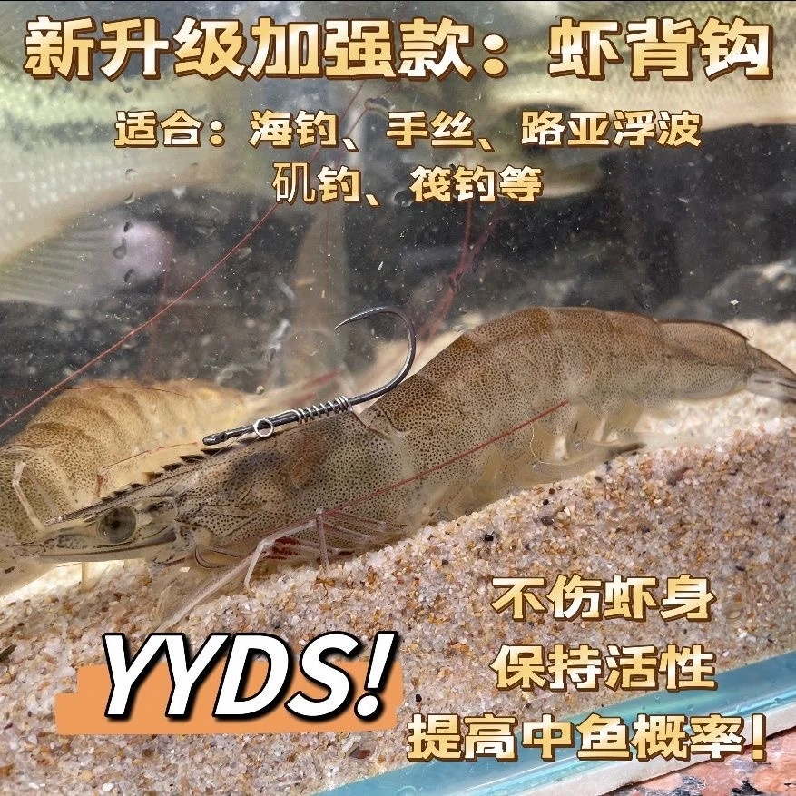 虾背钩活虾鱼钩路亚海钓弹簧钓矶神器石斑海鲈鱼钓组钓鱼用品