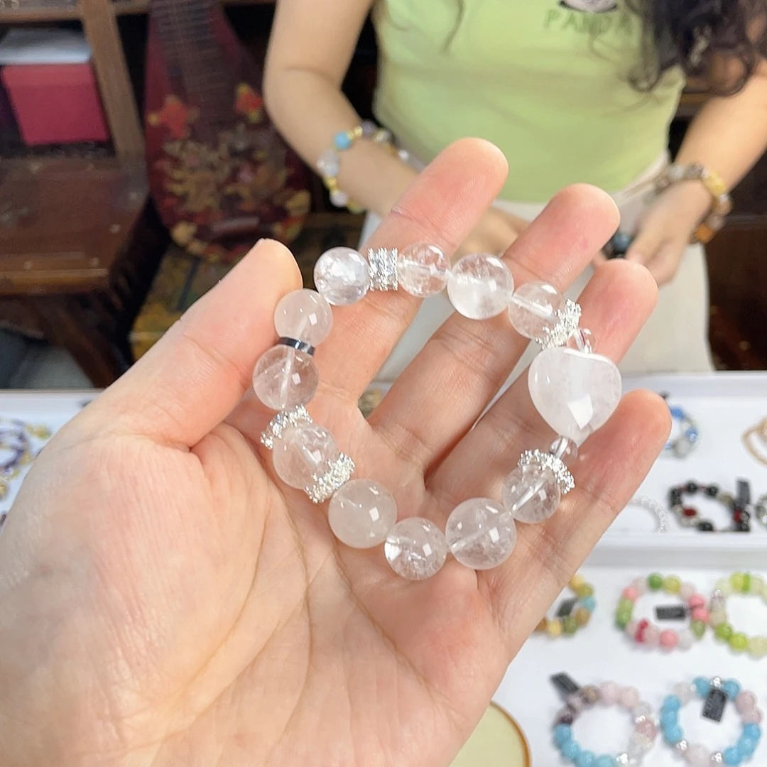 水晶手链银S925镀金镶嵌