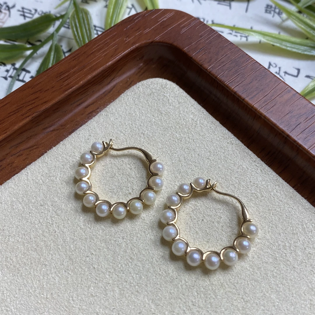 【珍珍严选】18K金镶天然海水珍珠耳包-多样性发其一-DS12