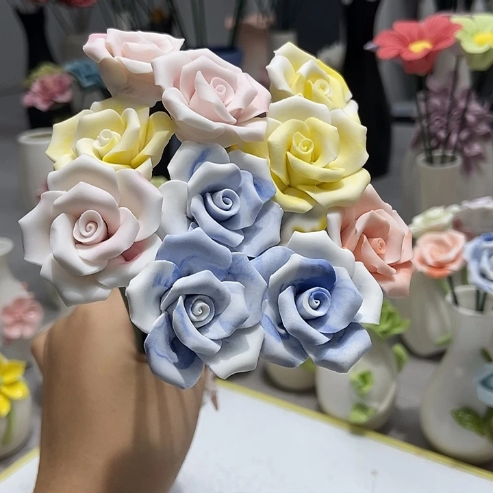 陶瓷纯手工捏花设计