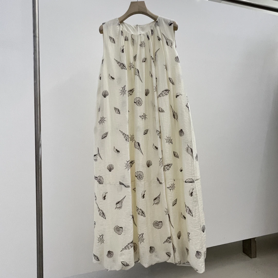 【BAI】小众设计时尚百搭无袖泡泡连衣裙63202