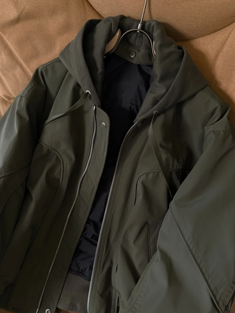 【90白鹅绒】MA-1立体解构连帽可拆卸羽绒服男女-YR15