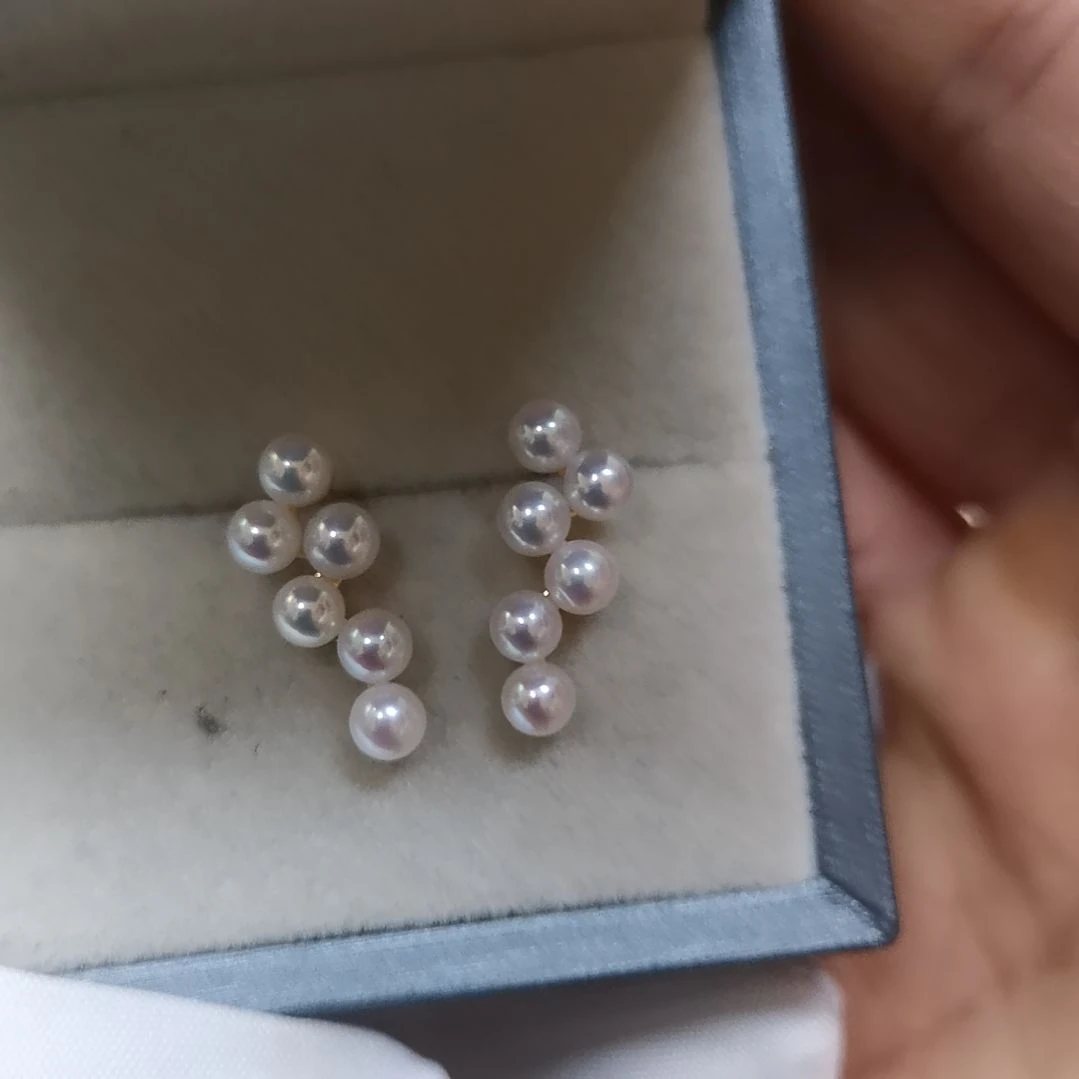 G***i耳饰银S925镀金镶嵌淡水珍珠