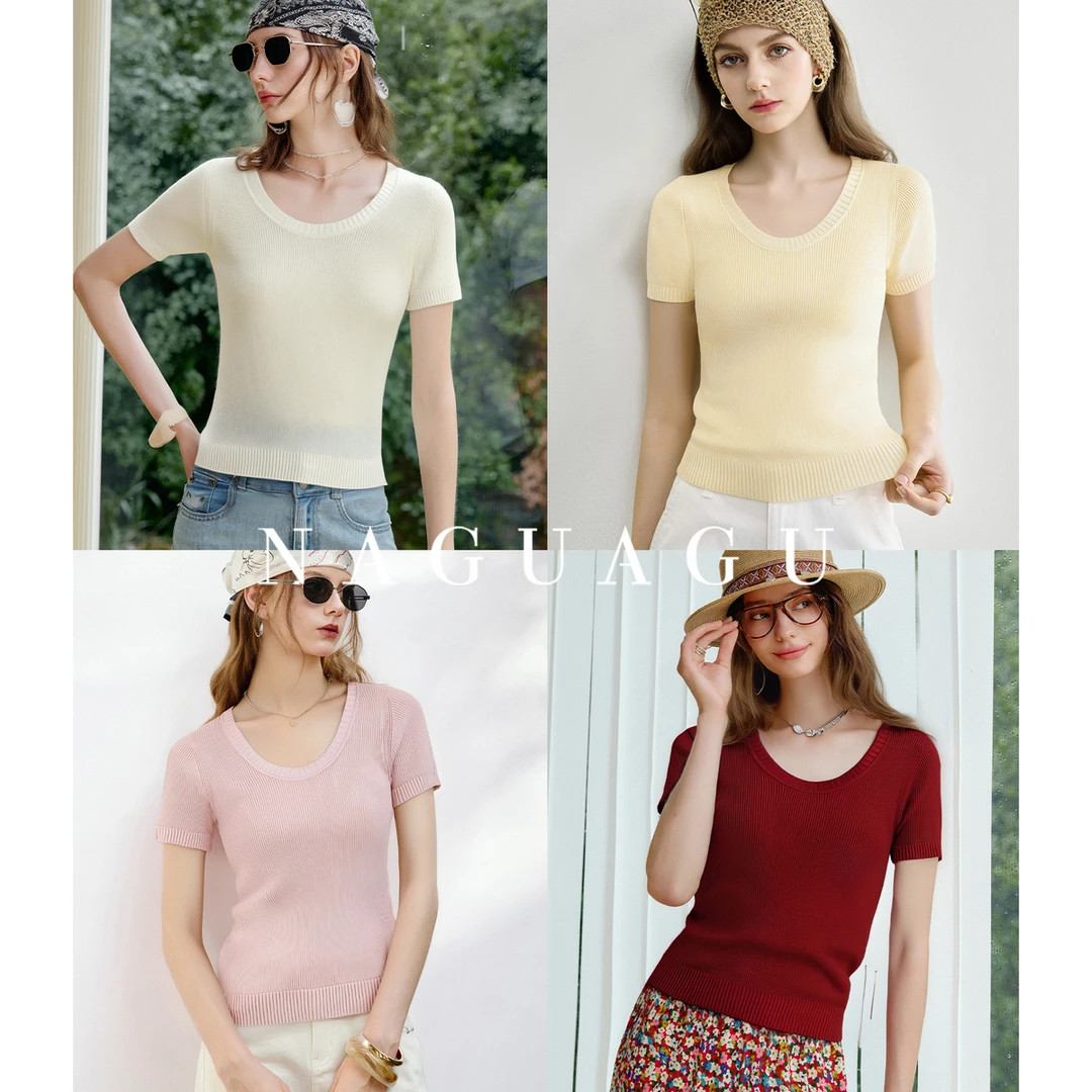 【沁肤凉感针织】100.%莱赛尔女装针织衫FX2ZS1110-A