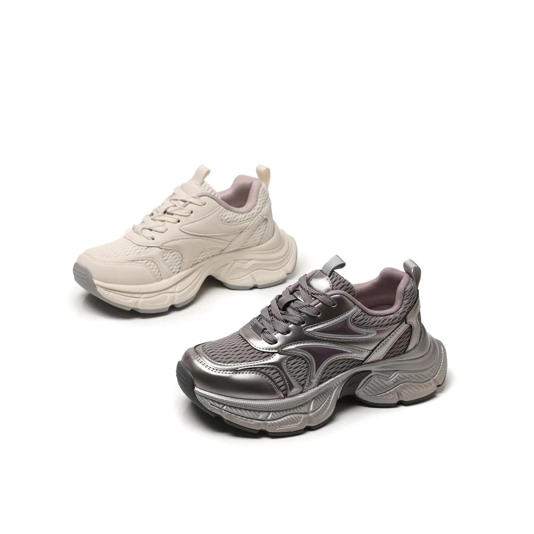 门店89&9！黑武士老爹鞋」赛博风厚底增高牛皮运动休闲鞋女 C23962