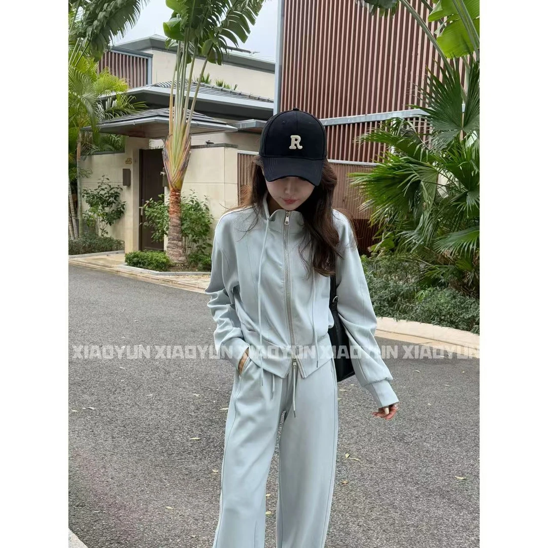 比翼上衣 小允姐姐2025新款气质时尚高级双拉链抽绳上衣