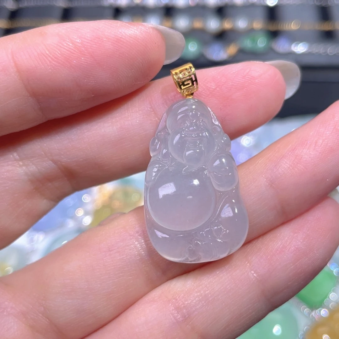 颈饰18K金镶嵌翡翠翡翠