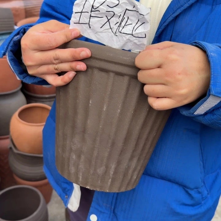 紫砂花盆口24高23宜兴紫砂瑕疵不指定