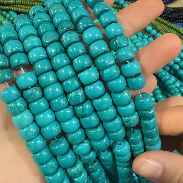 玛瑙/玉髓合金珠宝半成品一条10mn蓝色老型珠