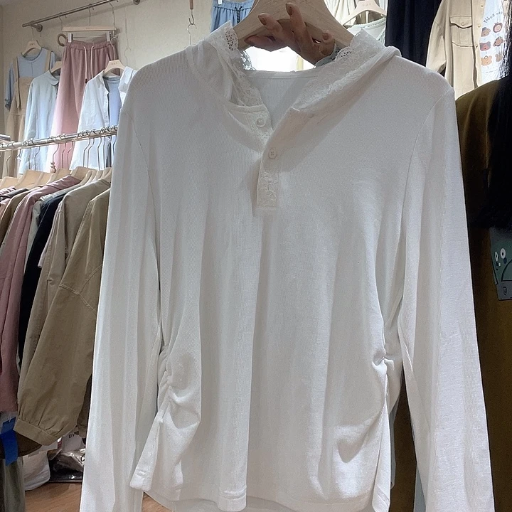 大瑶瑶同款白色帽衫