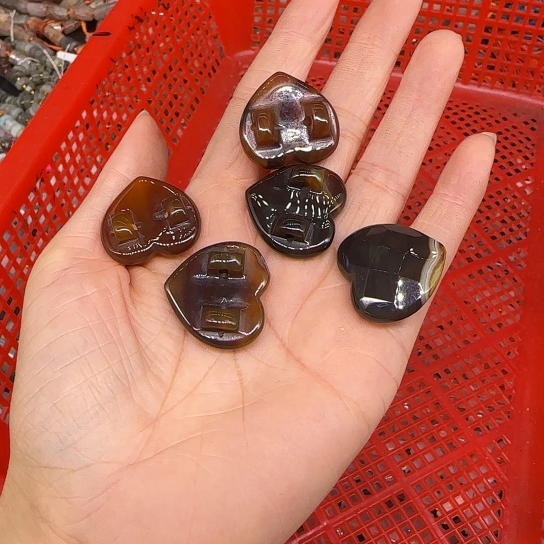 玛瑙/玉髓合金珠宝半成品玛瑙爱心一个不挑
