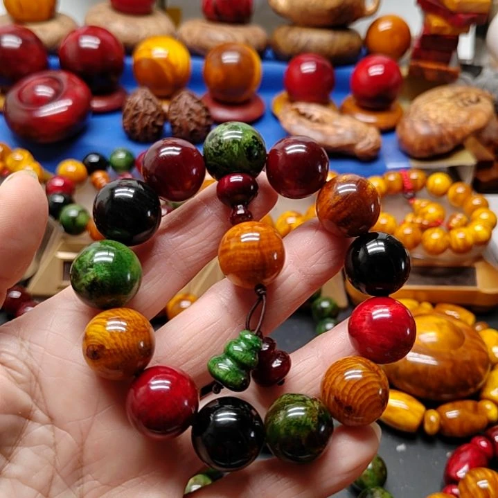 松木大*哥琥珀木手串多宝珠1.8尺寸
