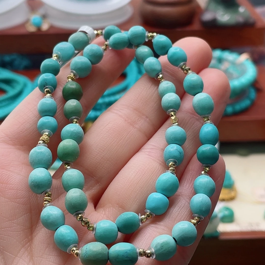 绿松石18K金镶嵌珠宝半成品