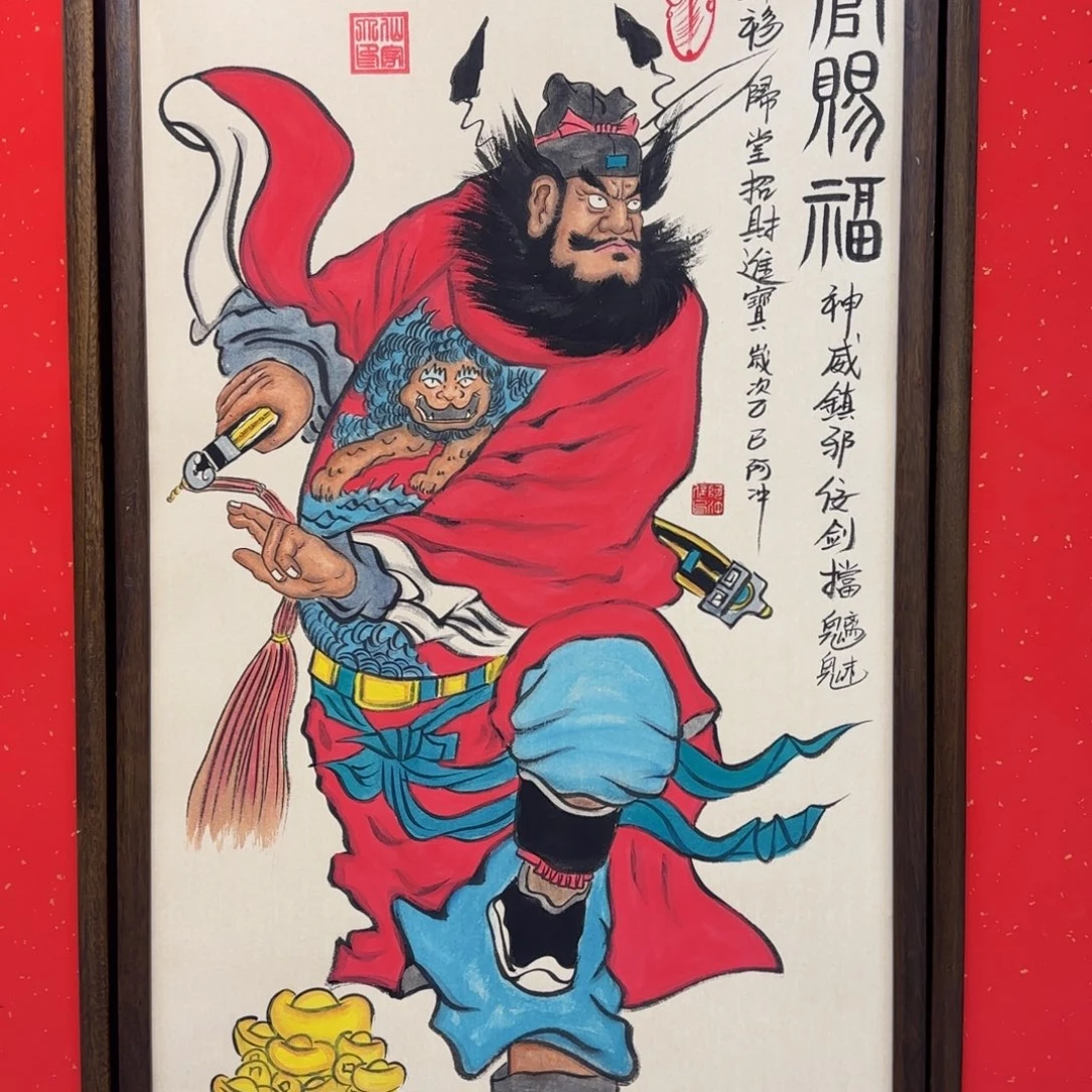 雪***狼国画阿冲手绘钟馗