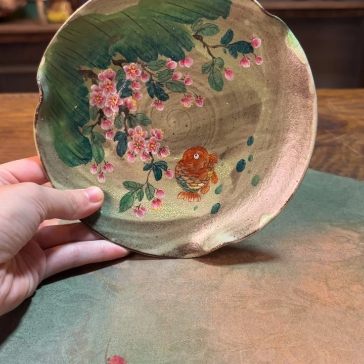 柴烧纯手工手绘陶瓷