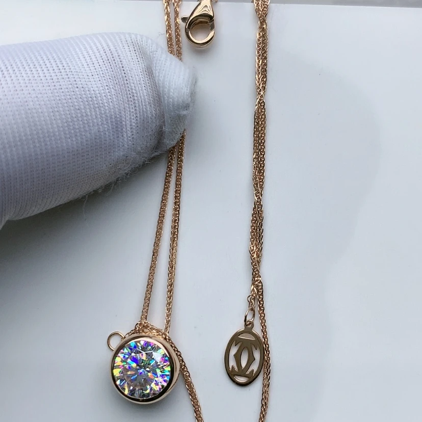 【闪购商品】合成碳硅石吊坠(赠链)18K金镶嵌阿*木