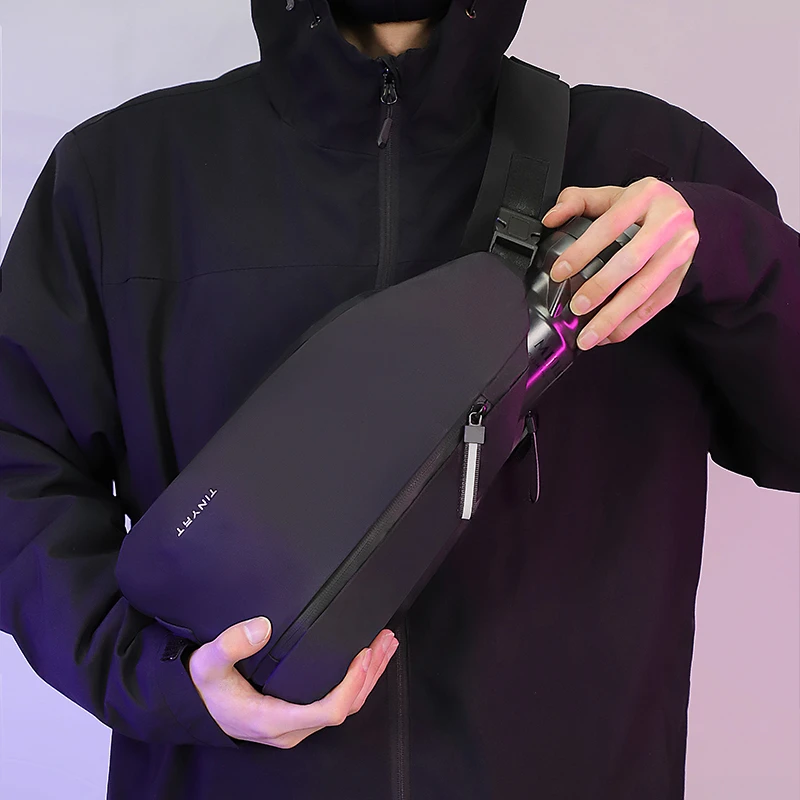 TINYAT/天逸斜挎包男包夏季便携胸包休闲多功能挎包大容量手机包