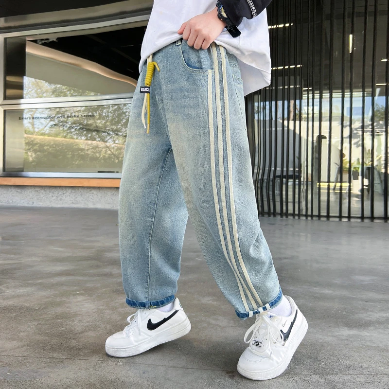 儿童装男童牛仔裤子春秋款2025新款春装休闲中大童男孩春季长裤潮