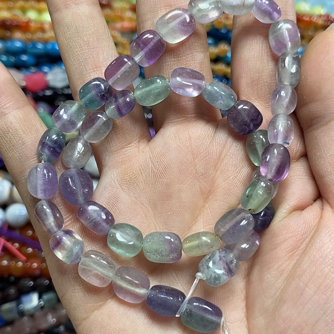 玛瑙/玉髓未镶嵌珠宝半成品莹石随形一条卡8mm