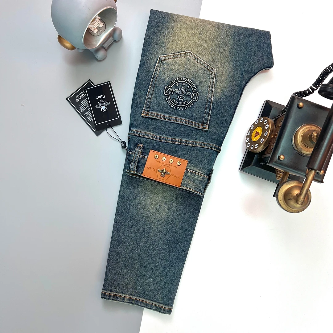 【20325-13】秋季新款男士弹力休闲水洗牛仔百搭修身小直筒长裤