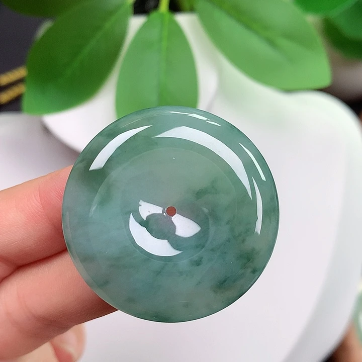 翡翠未镶嵌颈饰平安扣35.2x6.1mm