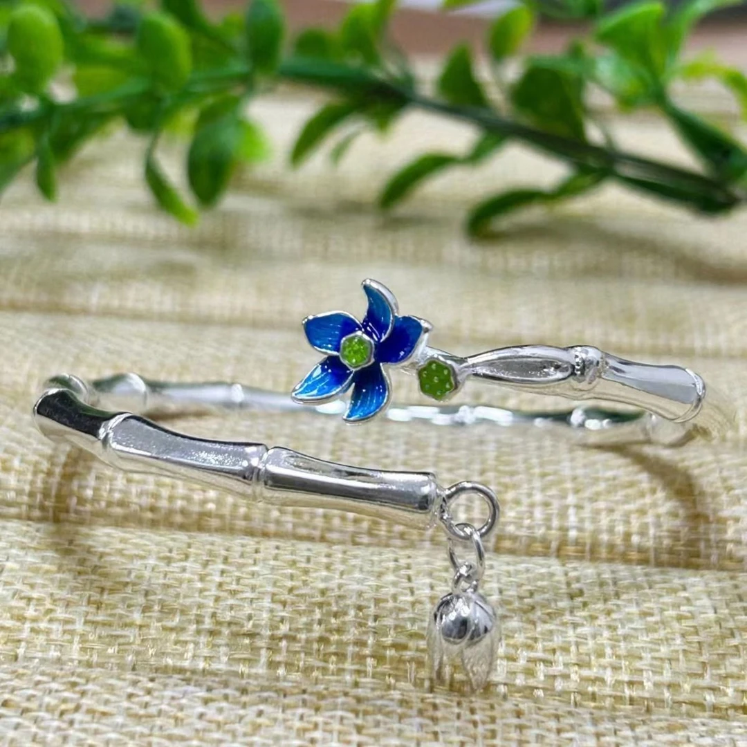 手镯 金枝玉叶珐琅竹节手镯0256