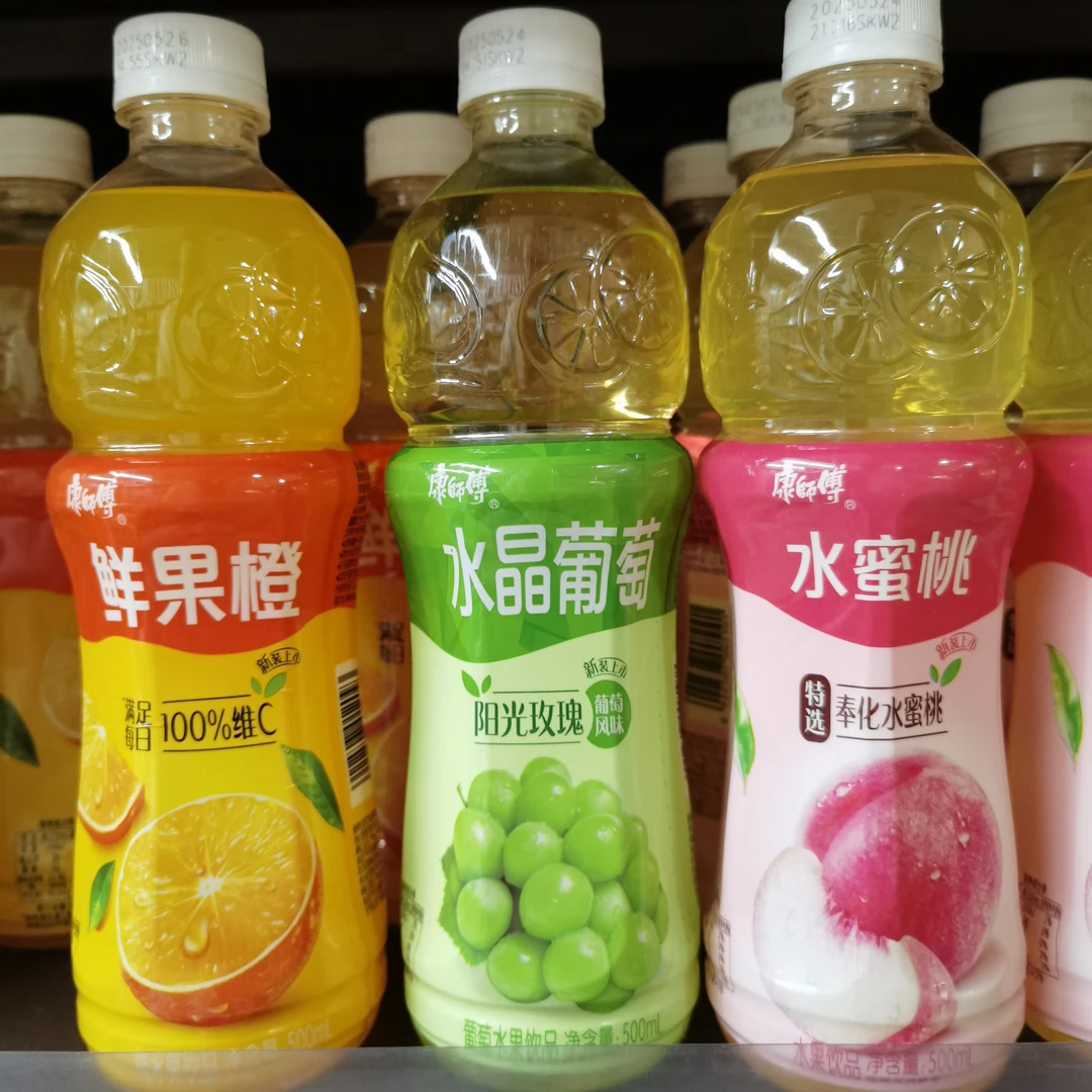 康师傅果汁(水蜜桃/鲜果橙/水晶葡萄)500ml