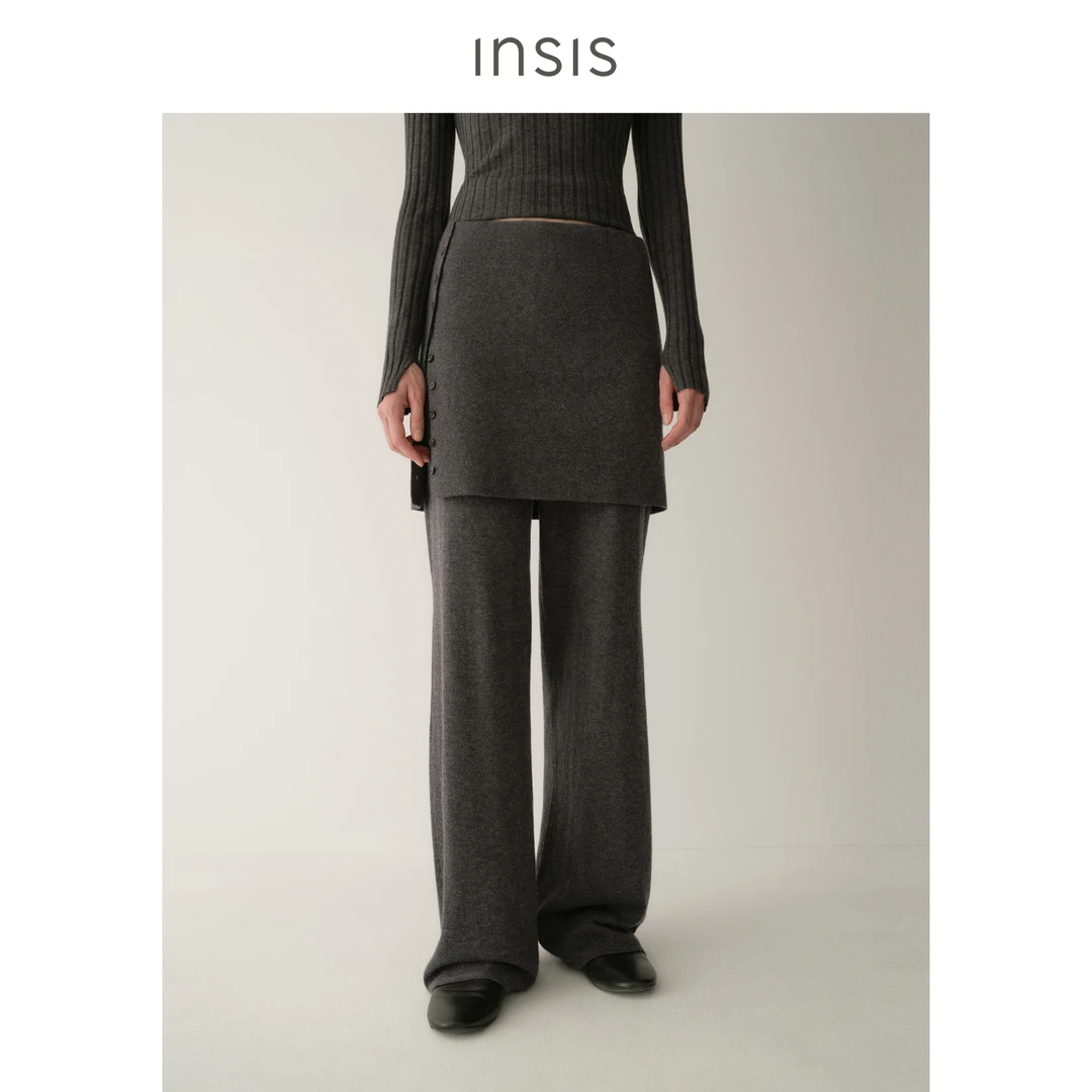 {10.30日新品}假两件毛织造型感裙裤FN25422705