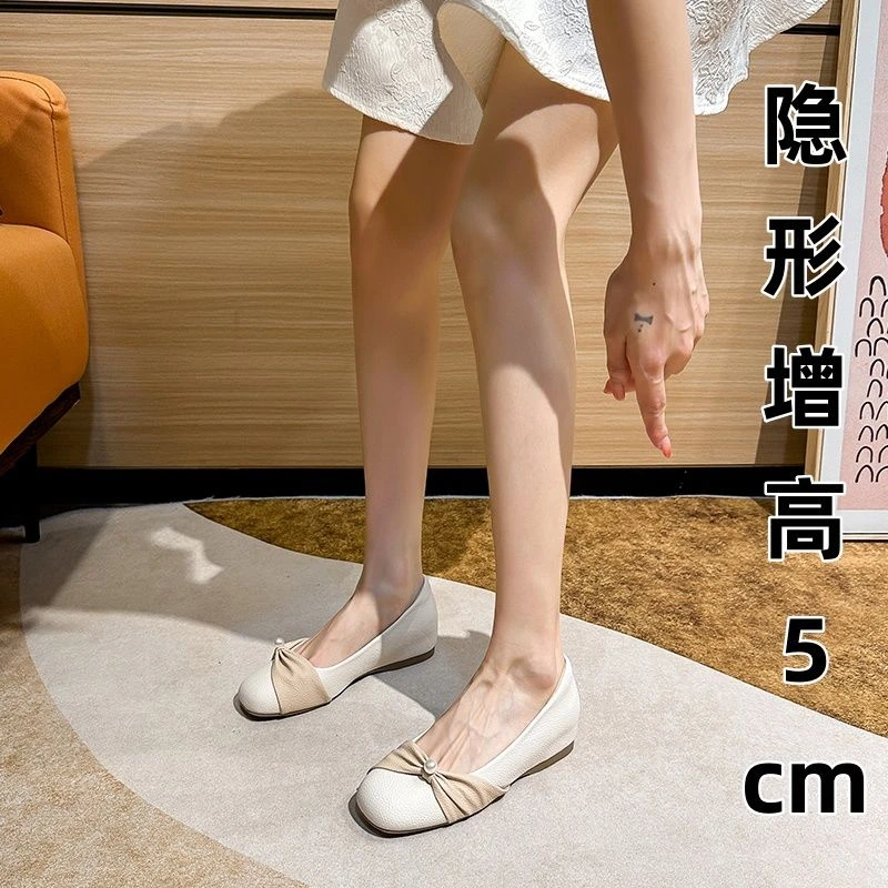 小香风玛丽珍女鞋2025年夏季新款浅口显瘦小个子内增高配裙子单鞋