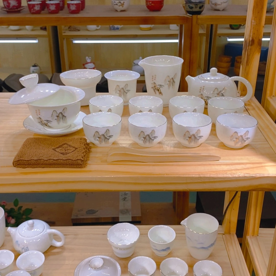 【不止】羊脂玉瓷茶具套装