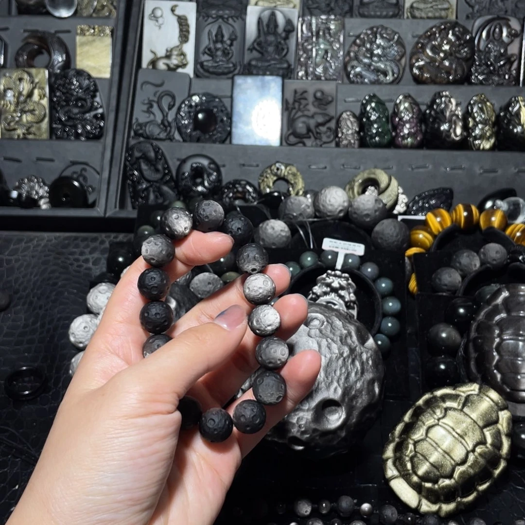 加***吖黑曜岩未镶嵌珠宝奇石