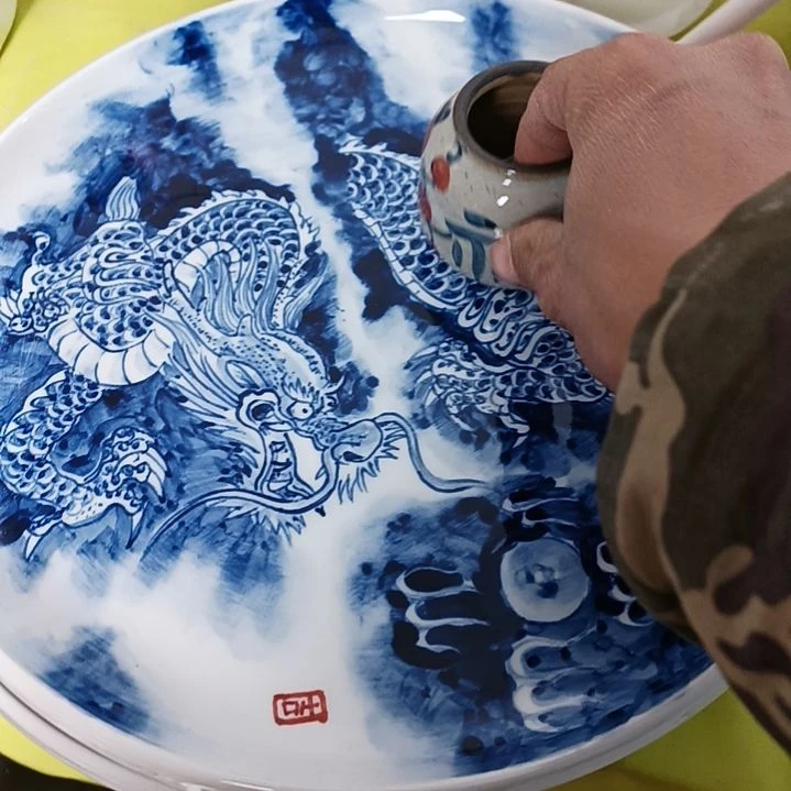 盘灬***灬景德镇手绘釉下彩手绘