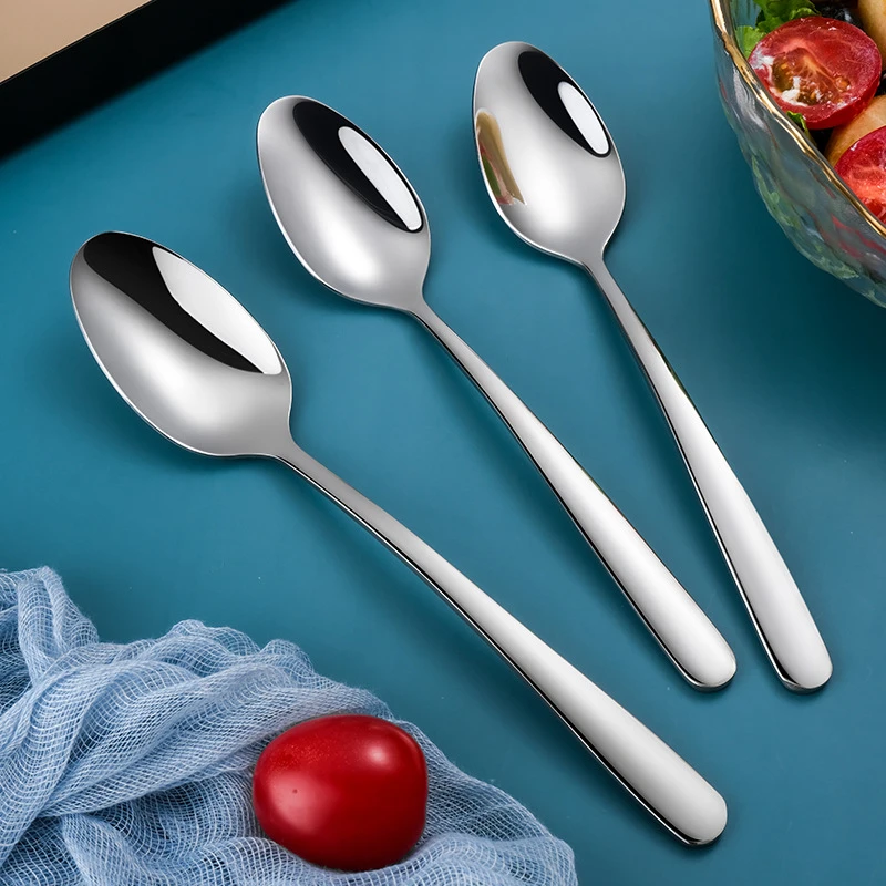 304不锈钢勺子创意款韩式长柄甜品勺家用汤勺加厚雪糕勺咖啡勺