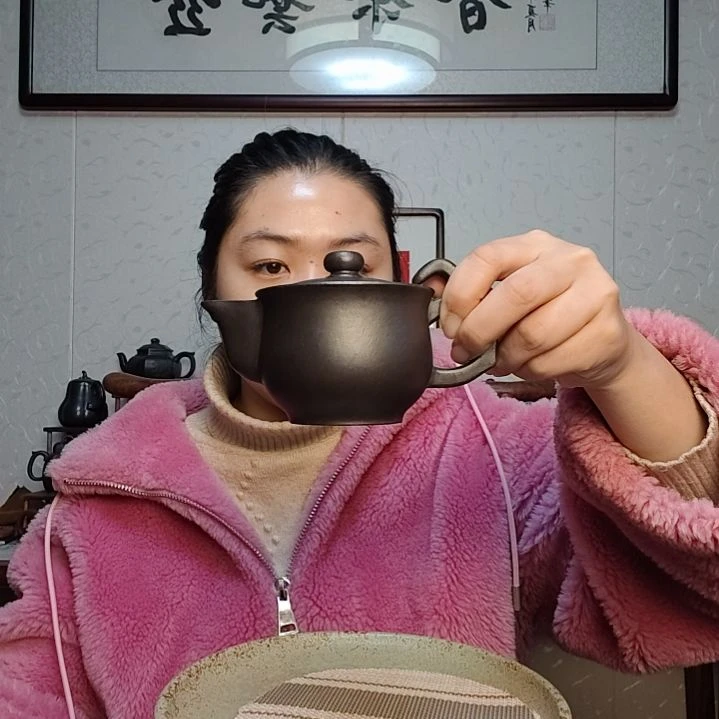 茶壶朱泥石黄手抓壶200毫升