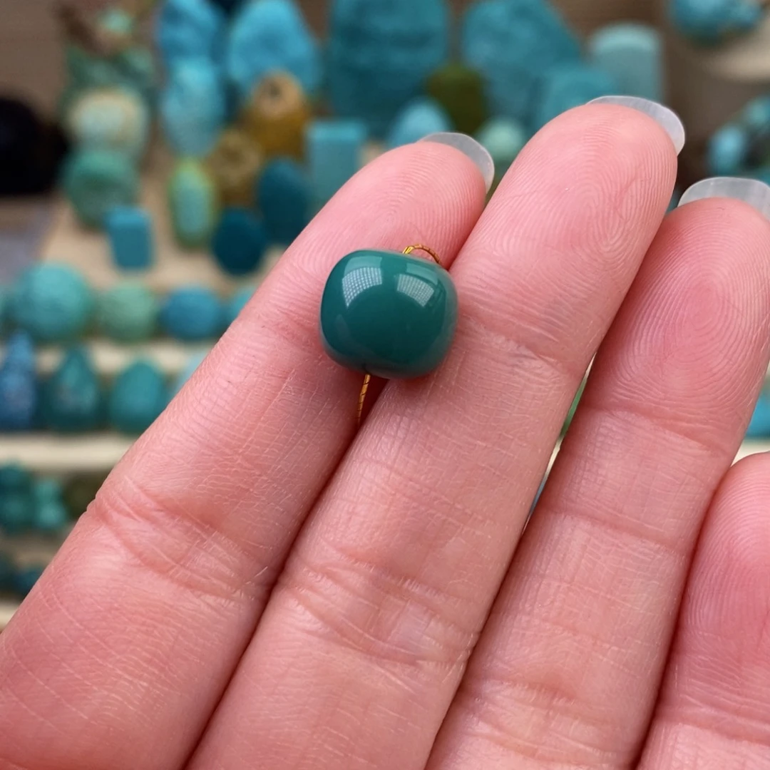 绿松石珠宝奇石未镶嵌10.5mm