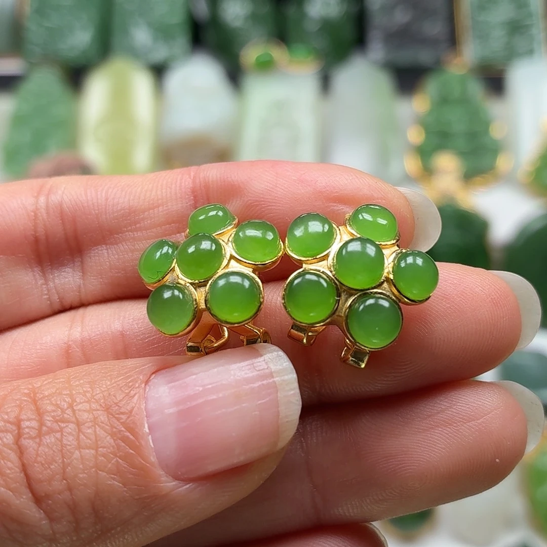 和田玉银S925镶嵌颈饰大漏