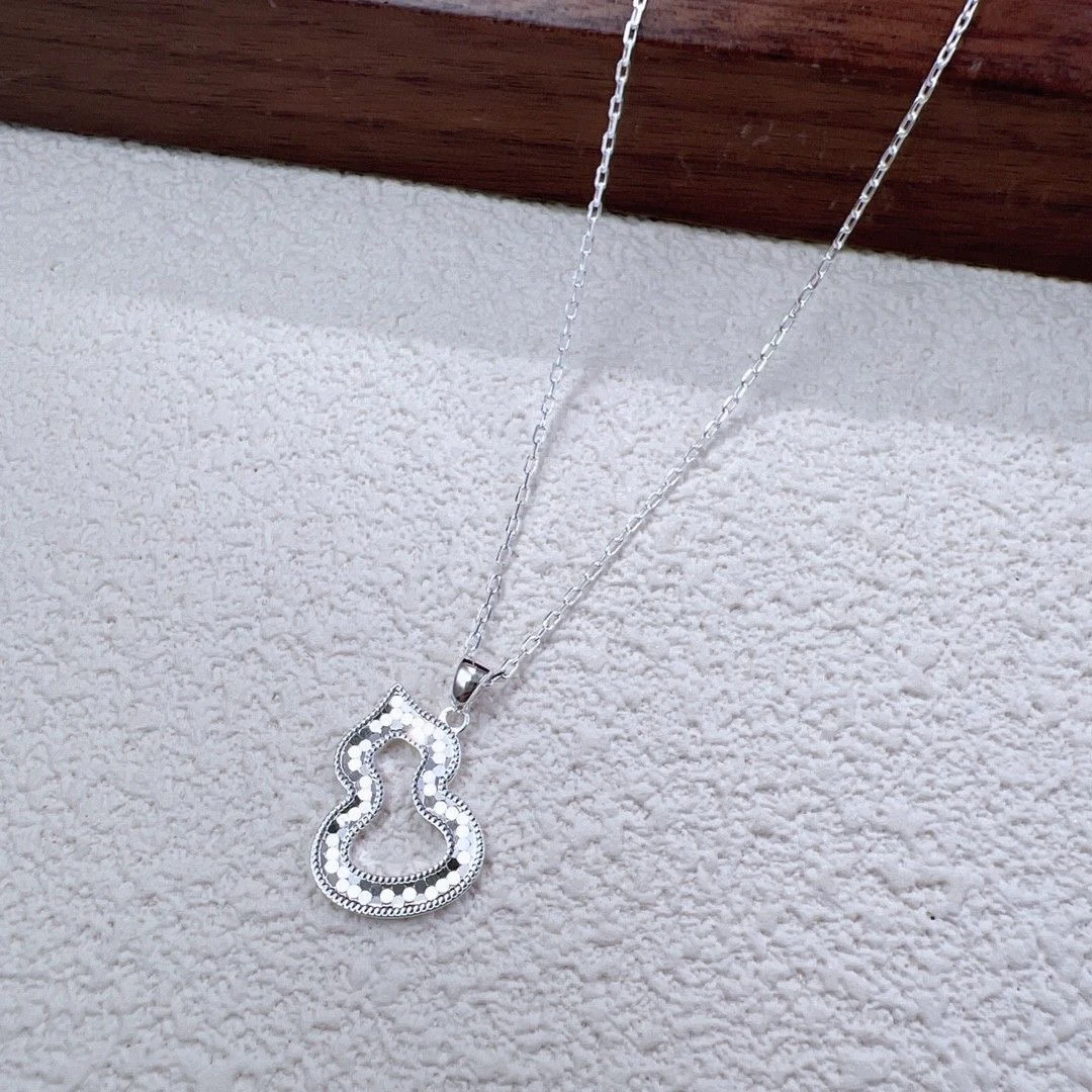 坠链均足银 镂空葫芦项链0131