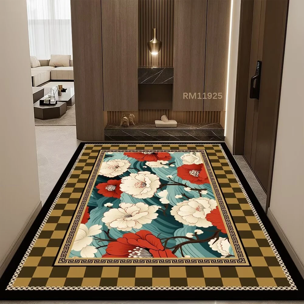 硅藻泥入户门口地垫喜庆家用新款地毯耐脏防滑入户门垫脚垫