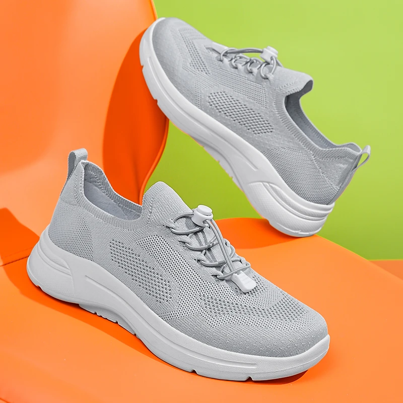 润妍2025新款男鞋网面透气休闲运动鞋软底减震跑鞋百搭大码网鞋子