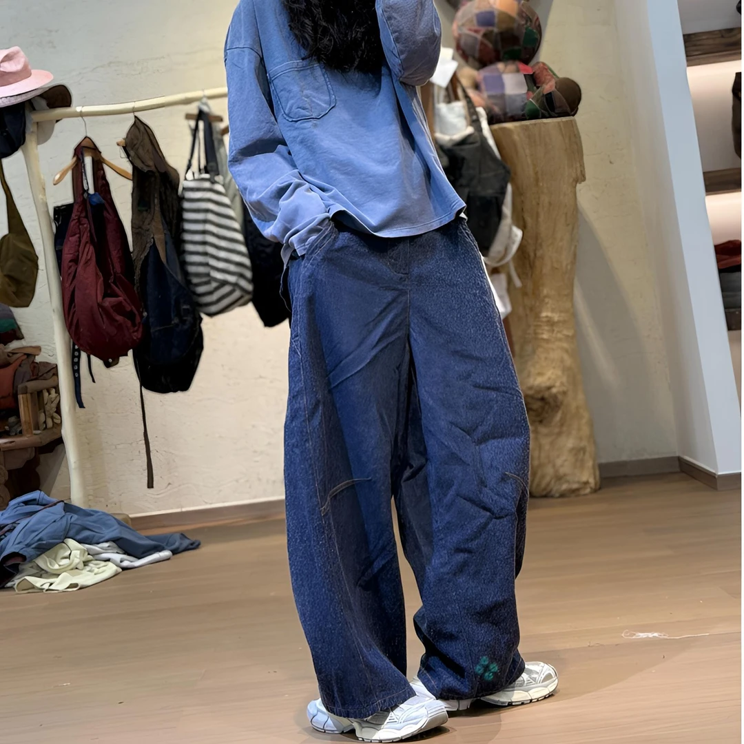 忆古朴拙241029色织工艺后腰带设计软糯点纱牛仔裤长裤春装裤子