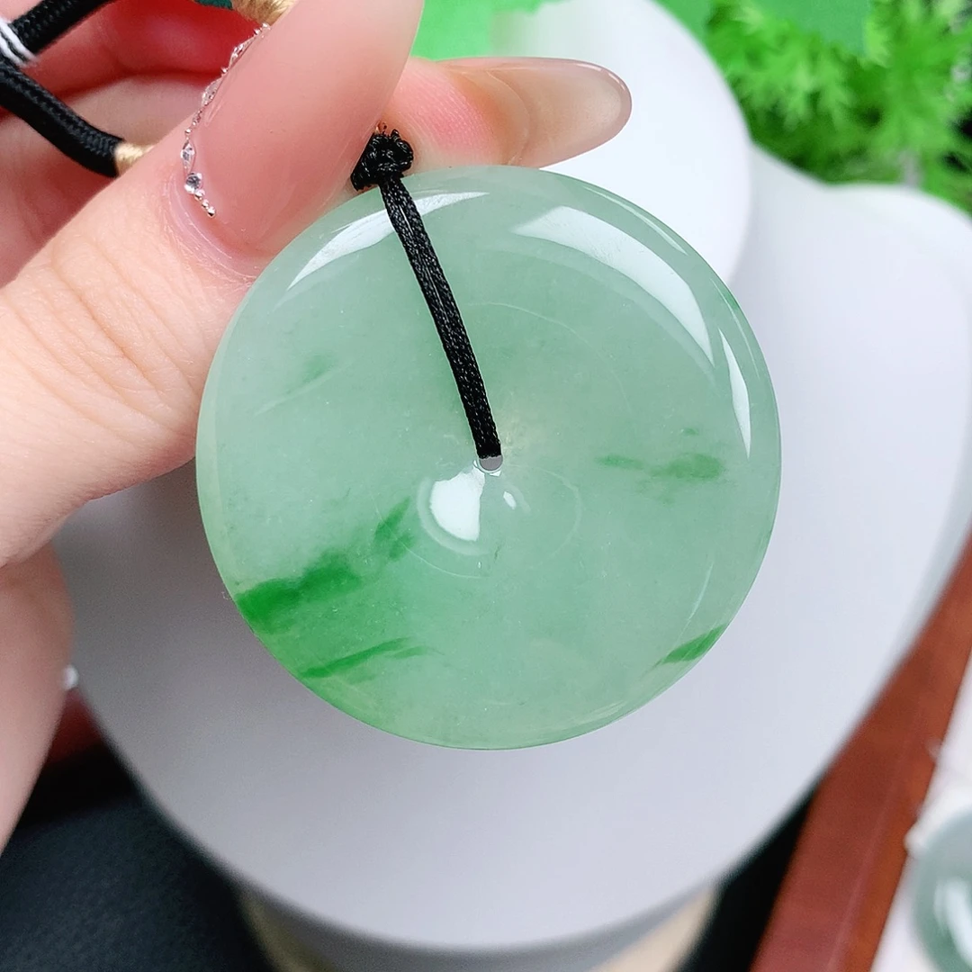 翡翠未镶嵌颈饰平安40.2-5.8